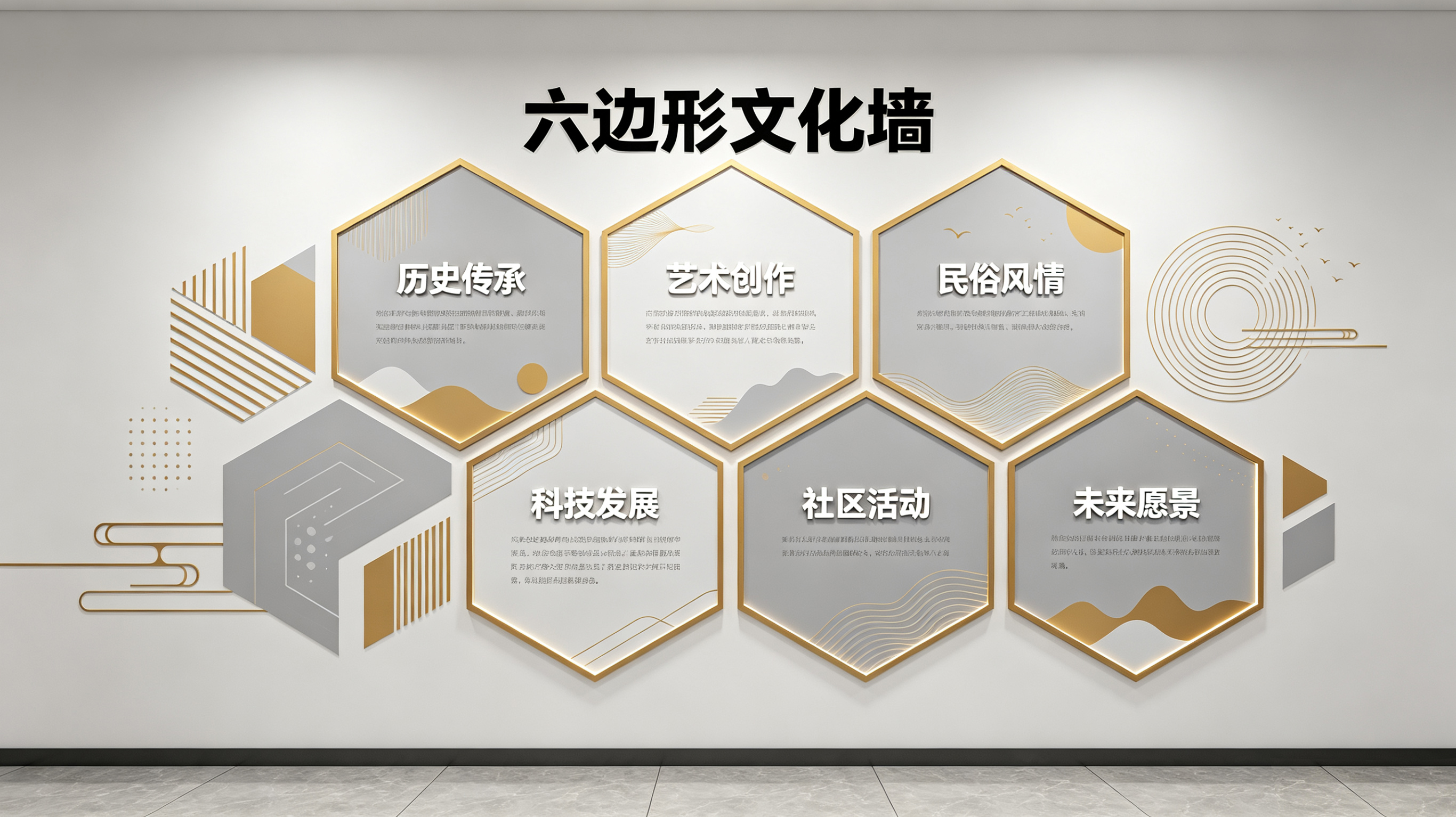 环江企业文化墙 | 六边形信息美学